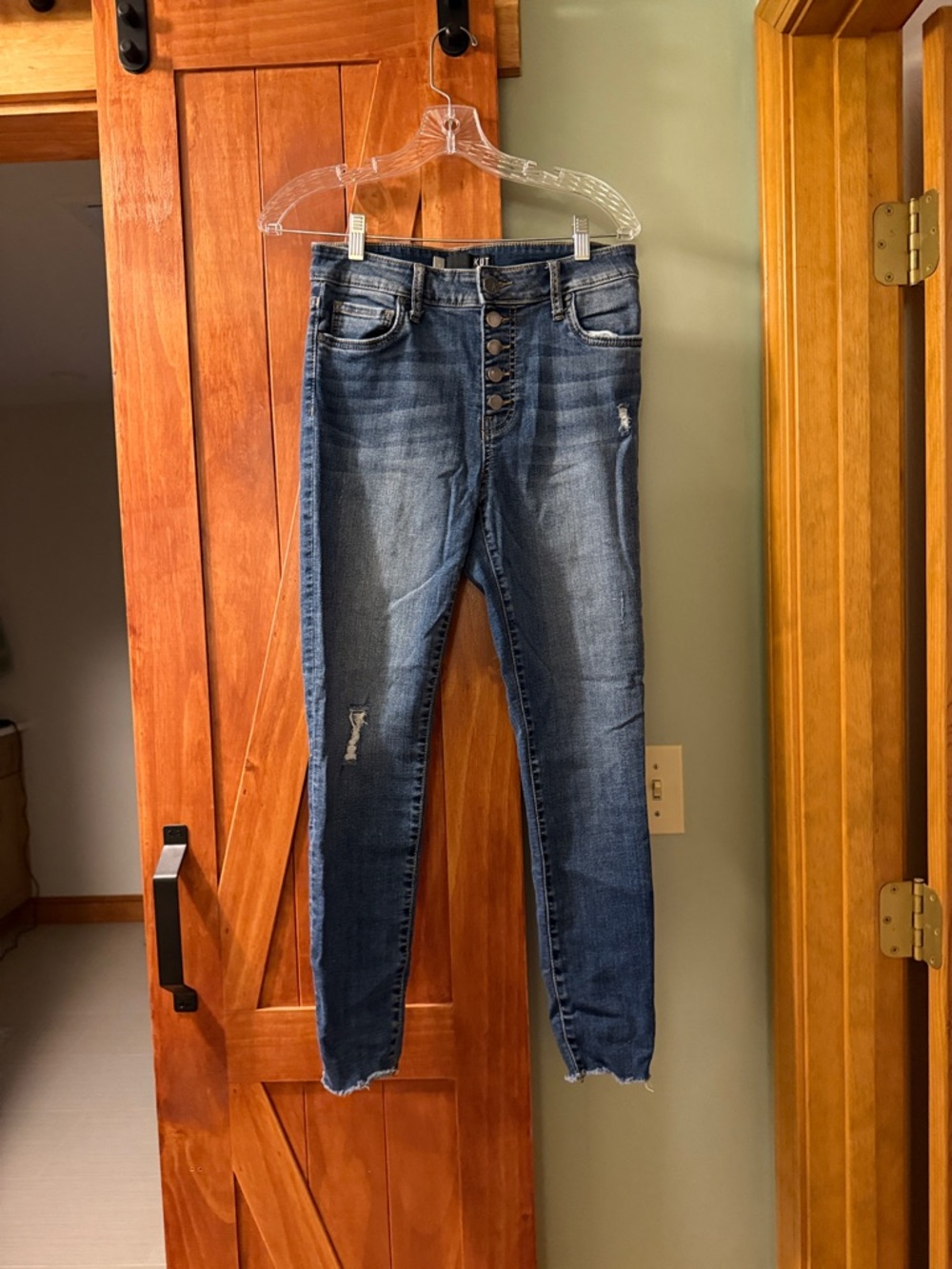 Kut from the Kloth Dark Blue Button-Fly Skinny Jeans